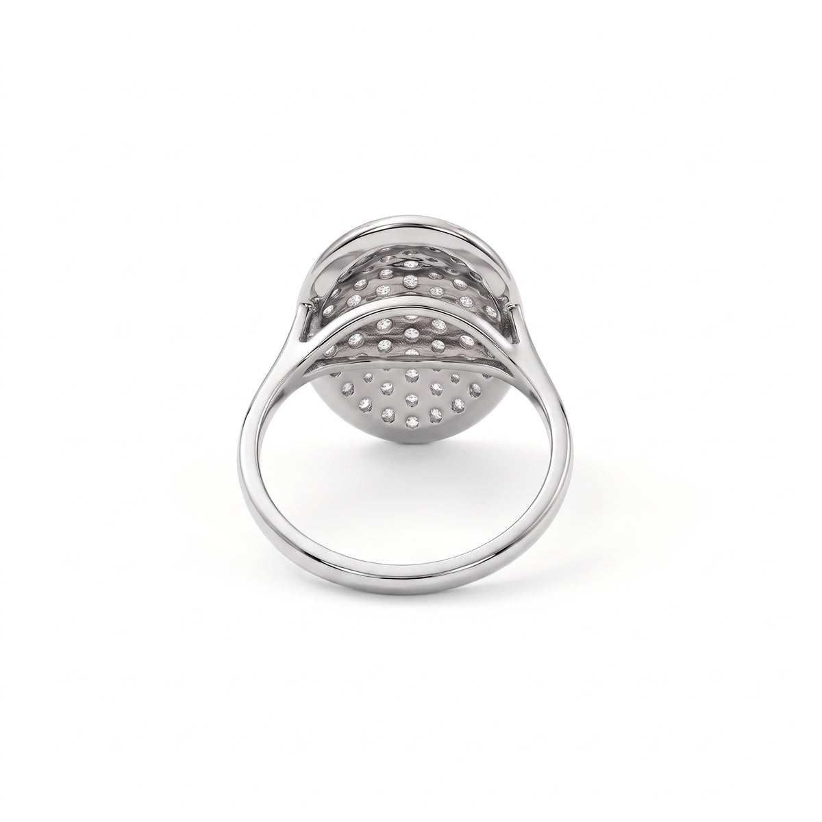 Oval lab grown diamond cluster engagement ring in yellow gold by Gemlux Jewels