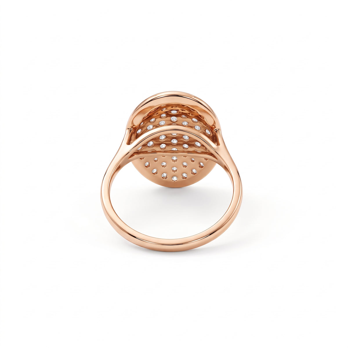Oval lab grown diamond cluster engagement ring in yellow gold by Gemlux Jewels