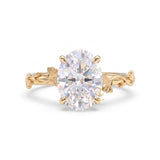 Oval Cut Lab Grown Diamond Ginkgo Leaf Engagement Ring