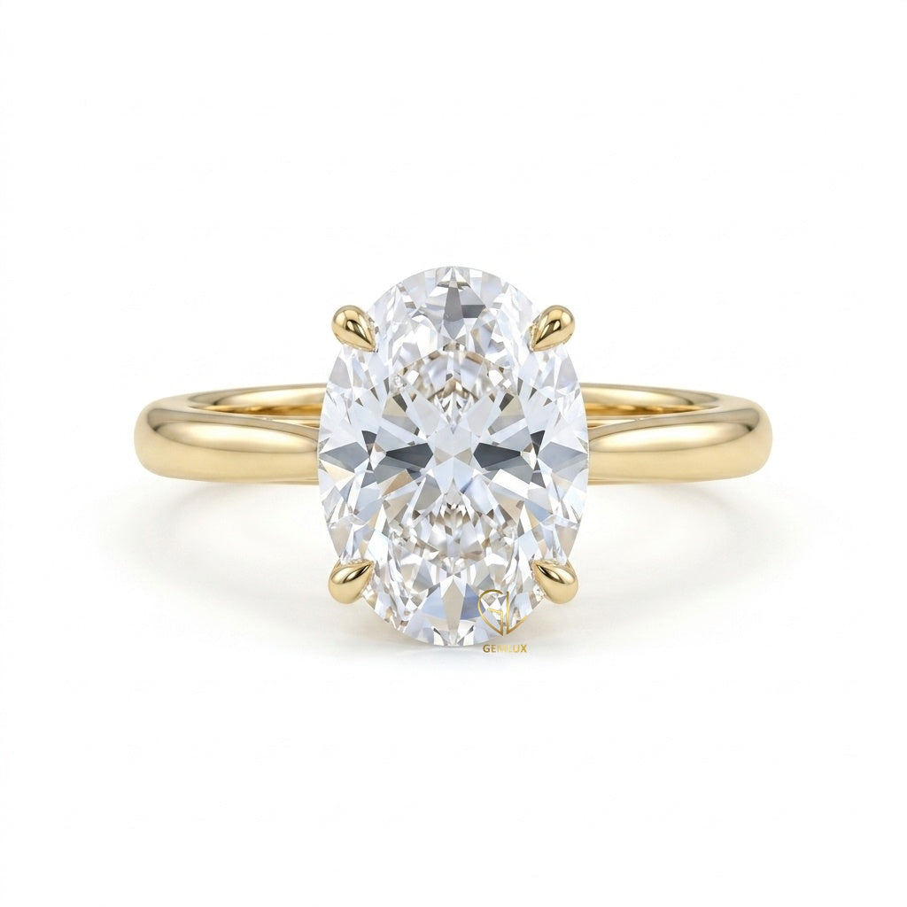 Oval Cut Lab Grown Diamond Solitaire Engagement Ring