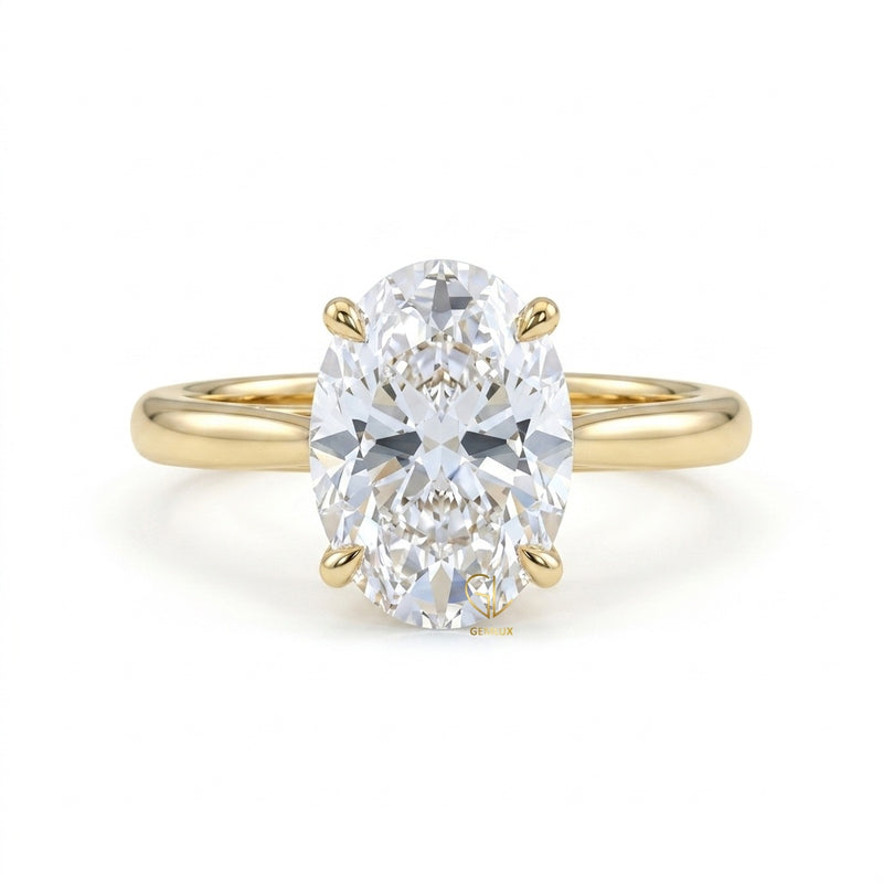 Oval Cut Lab Grown Diamond Solitaire Engagement Ring