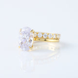 Oval Cut Lab Grown Diamond Solitaire Ring With Matching Eternity Ring Set