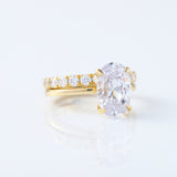 IGI Certified Oval Cut Lab Grown Diamond Solitaire Ring With Matching Eternity Ring Set