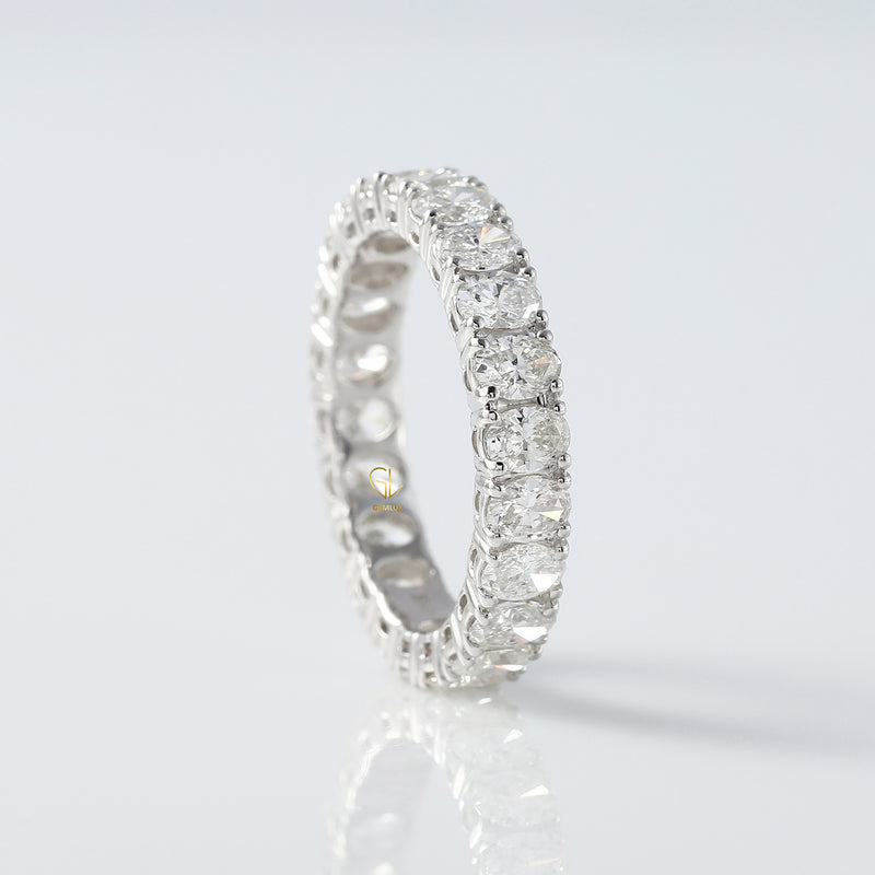 Oval Cut Lab Grown Eternity Wedding Band