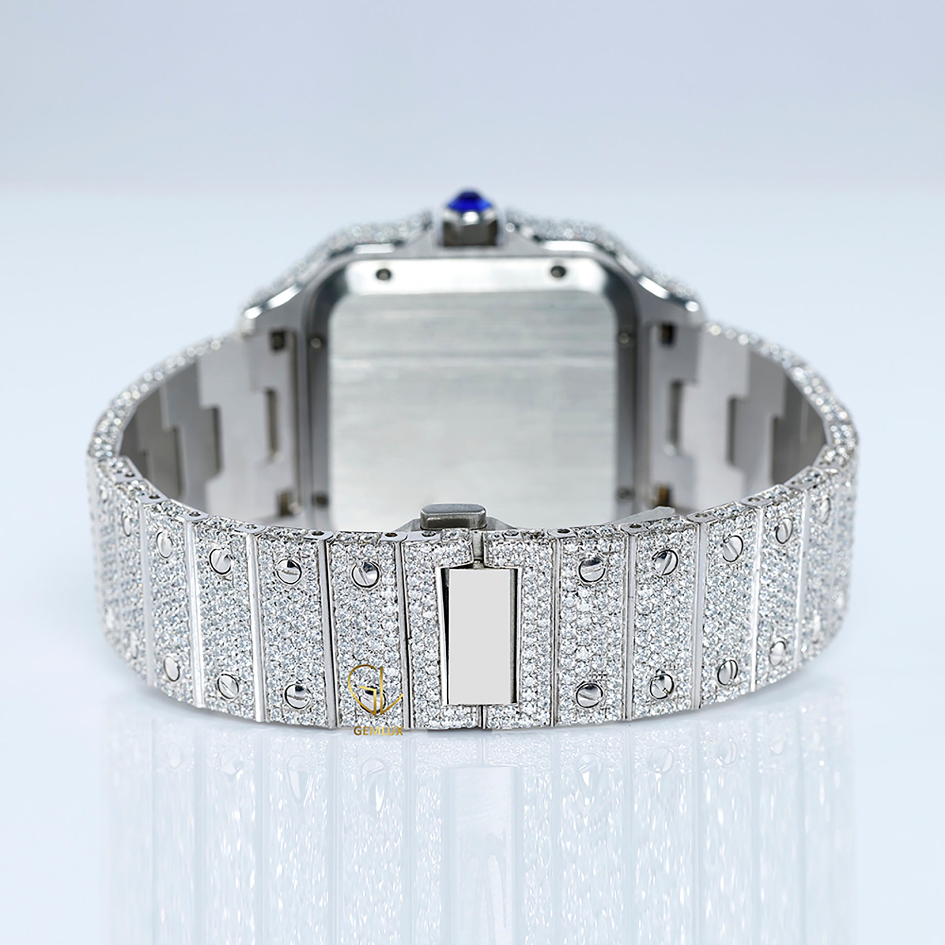 Pass Diamond Tester Green Roman Dial Iced Out Moissanite Hip Hop Watch