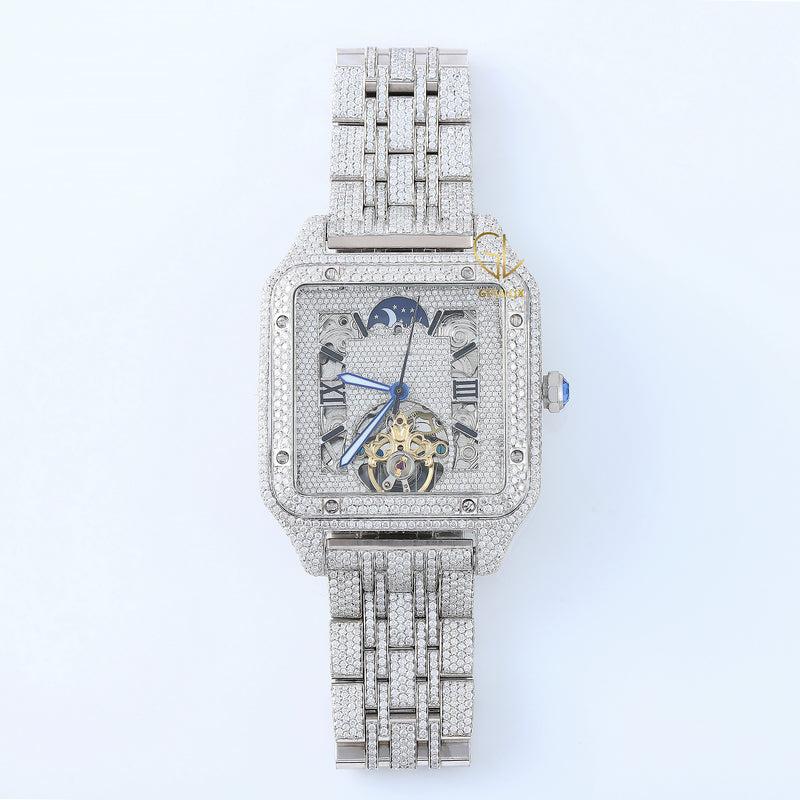 Pass Diamond Tester Iced Out Square Dial VVS Moissanite Watch