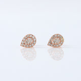 Pear Shape Lab Grown Diamond Rose Gold Stud Earrings