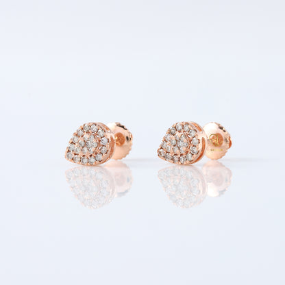 Pear Shape Lab Grown Diamond Rose Gold Stud Earrings