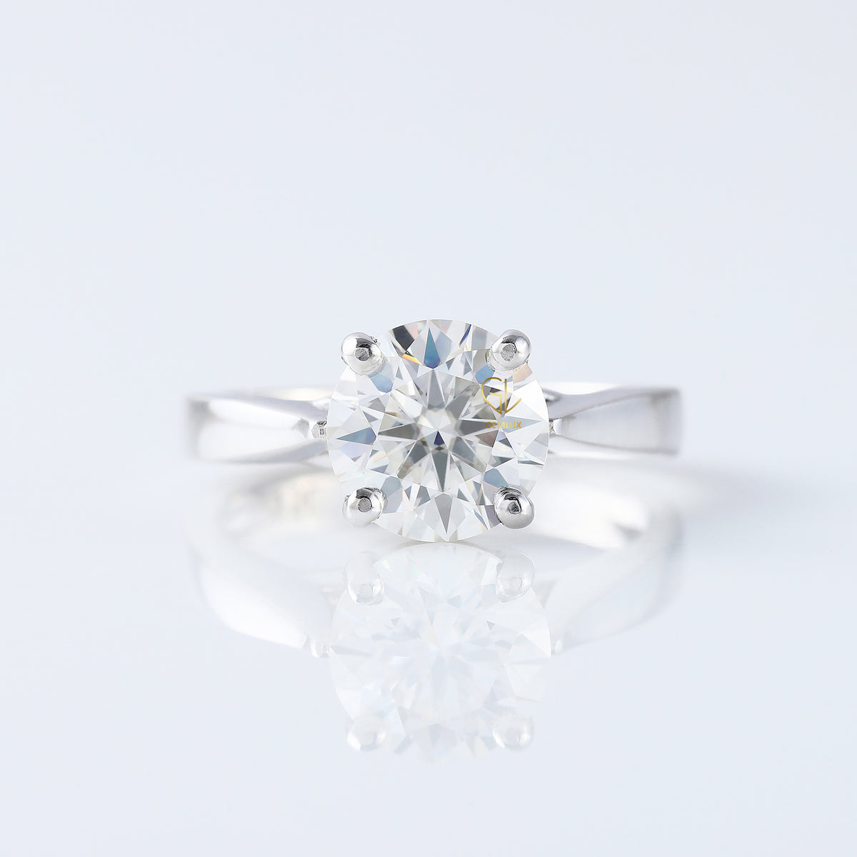 Pinch Style 2 CT Round Cut Lab Grown Solitaire Ring