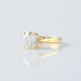 Pinch Style Round Moissanite Solitaire Engagement Ring