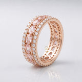 Three-Row Pink Diamond Wedding Band | Gemlux Jewels 