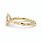 Princess Cut Lab-Grown Diamond Bezel Ring in Yellow Gold