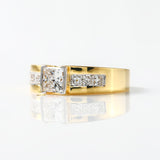 Princess Cut Moissanite Diamond Yellow Gold Ring