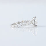 Princess Cut Lab Grown Floating Bubble Accent Engagement Ring