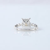 Princess Cut Lab Grown Floating Bubble Accent Engagement Ring