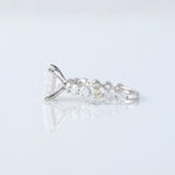 Princess Cut Lab Grown Floating Bubble Accent Engagement Ring