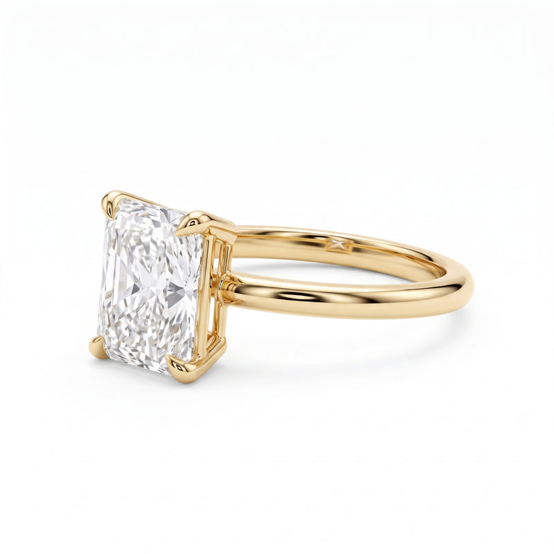 Elongated Radiant Cut Lab-Grown Diamond Solitaire Engagement Ring