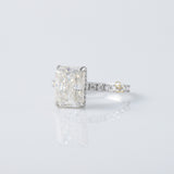 Radiant Cut Moissanite Diamond Hidden Halo Engagement Ring