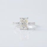 Radiant Cut Moissanite Diamond Hidden Halo Engagement Ring