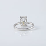 Radiant Cut Moissanite Diamond Hidden Halo Engagement Ring