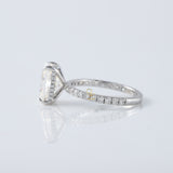 Radiant Cut Moissanite Diamond Hidden Halo Engagement Ring