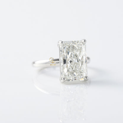Radiant Cut Moissanite Solitaire Engagement Ring