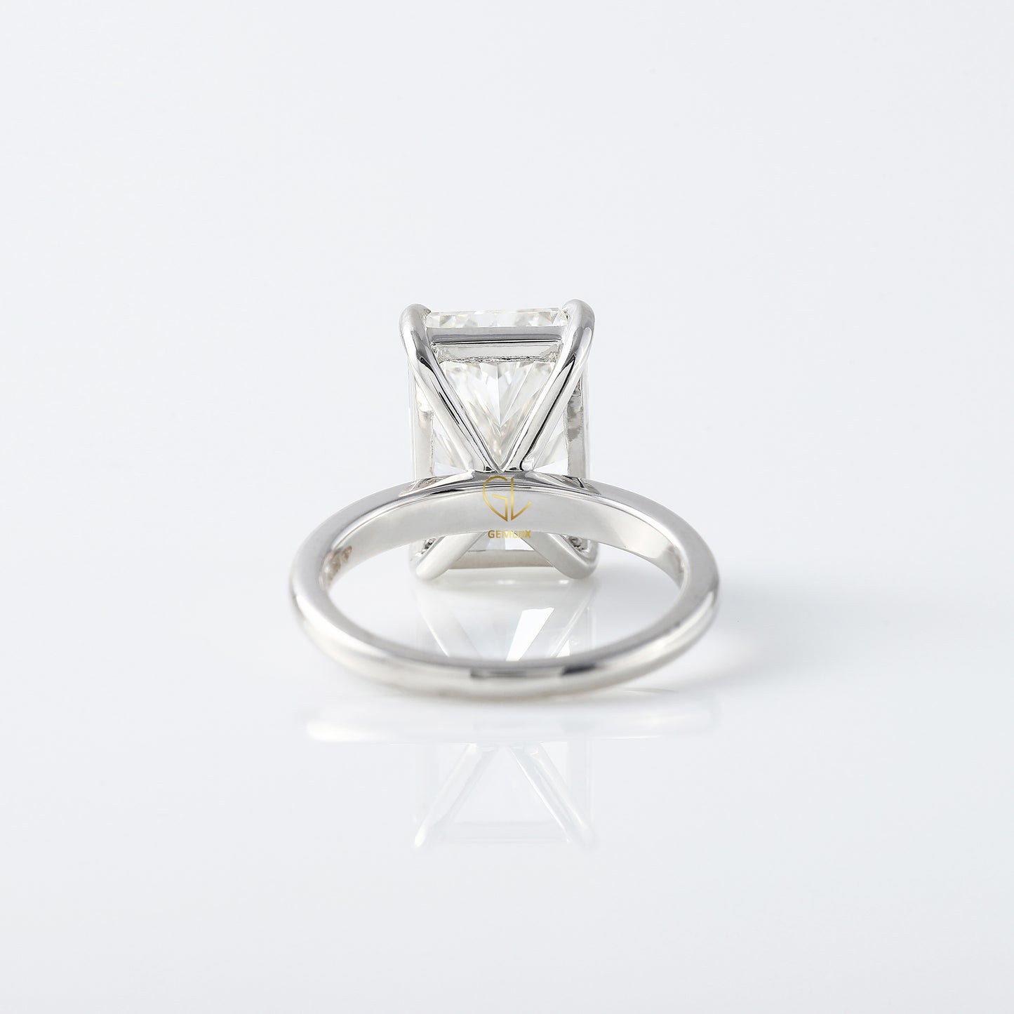 Radiant Cut Moissanite Solitaire Engagement Ring
