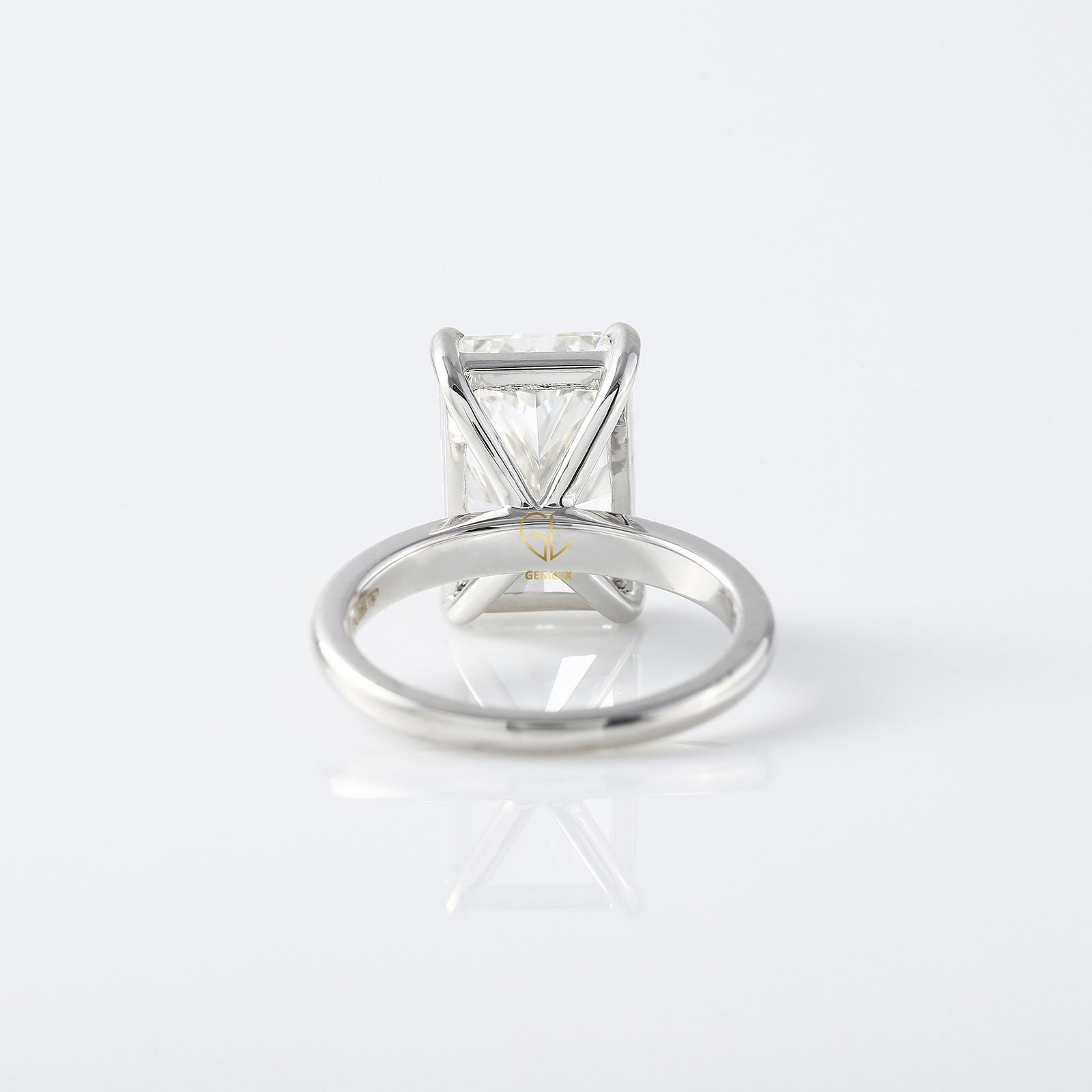 Radiant Cut Moissanite Solitaire Engagement Ring