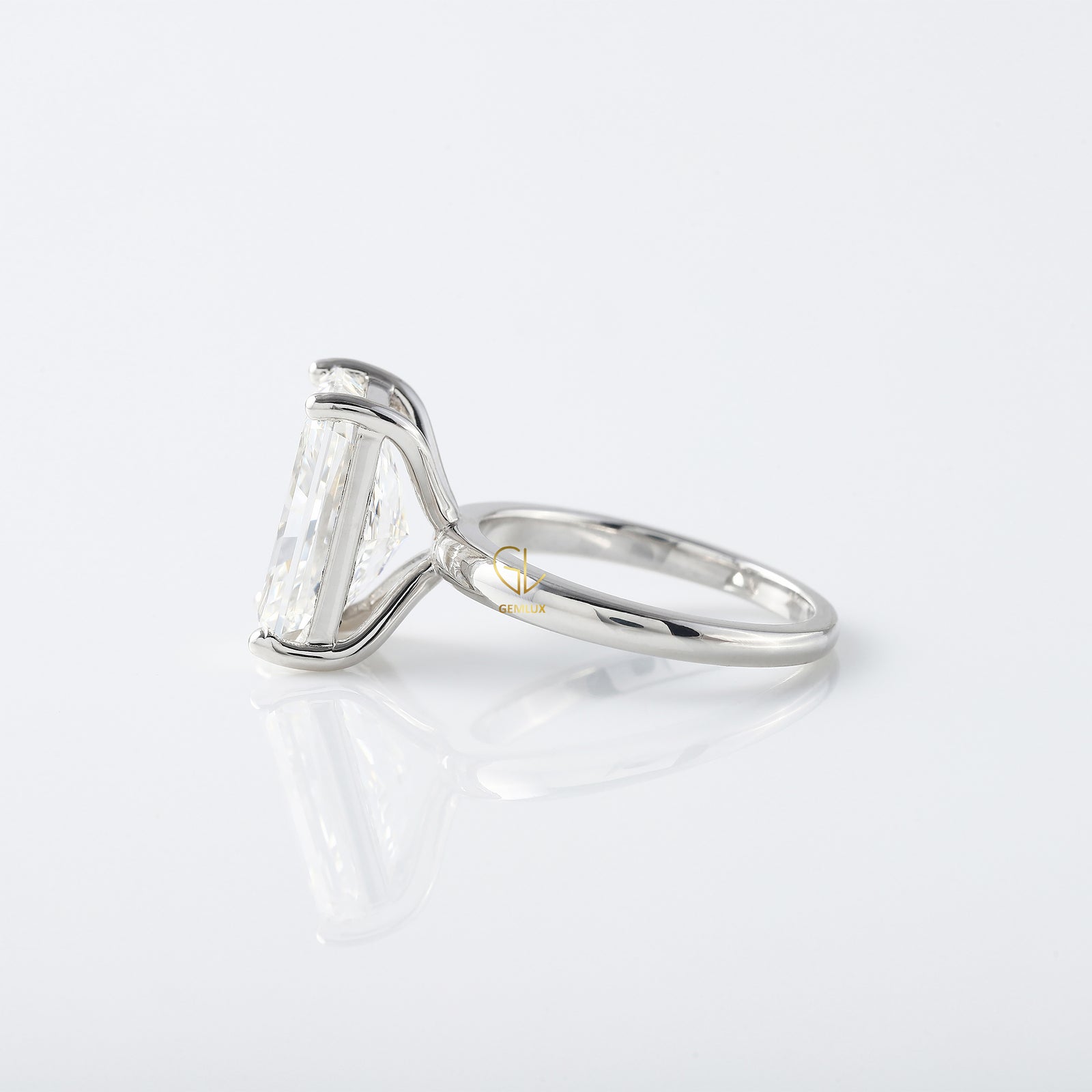 Radiant Cut Moissanite Solitaire Engagement Ring