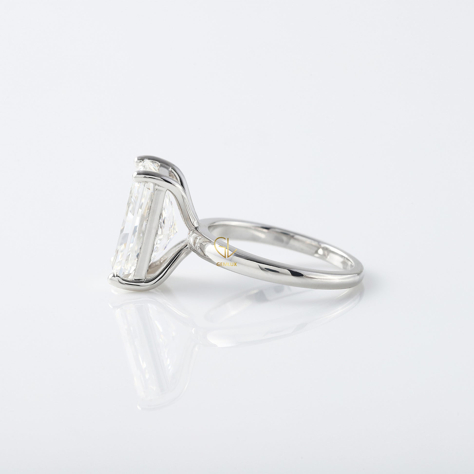 Radiant Cut Moissanite Solitaire Engagement Ring
