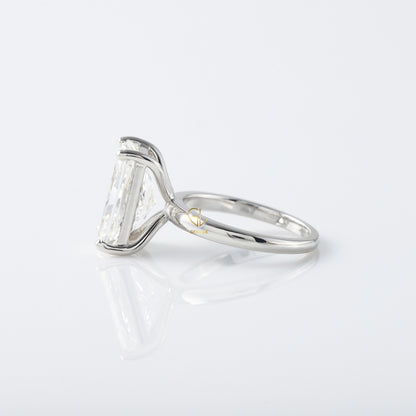Radiant Cut Moissanite Solitaire Engagement Ring