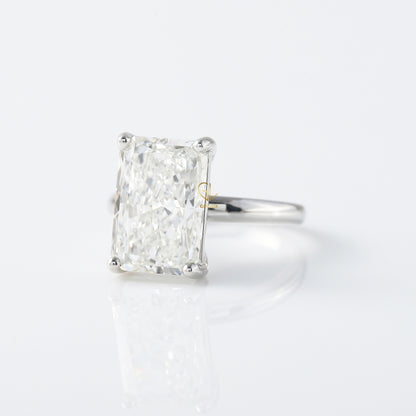 Radiant Cut Moissanite Solitaire Engagement Ring