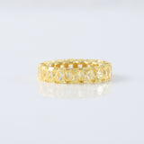 Radiant Cut Yellow Moissanite Diamond Eternity Wedding Band