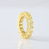 Radiant Cut Yellow Moissanite Diamond Eternity Wedding Band