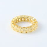 Radiant Cut Yellow Moissanite Diamond Eternity Wedding Band