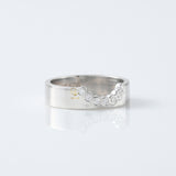 Round Cut Lab Grown Bezel Set Curved Wedding Band