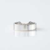 Round Cut Lab Grown Bezel Set Curved Wedding Band