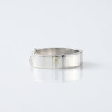 Round Cut Lab Grown Bezel Set Curved Wedding Band