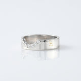 Round Cut Lab Grown Bezel Set Curved Wedding Band