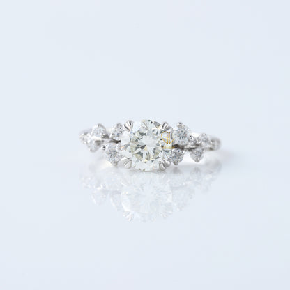 Round Cut Lab Grown Cluster Scattered Diamond Ring