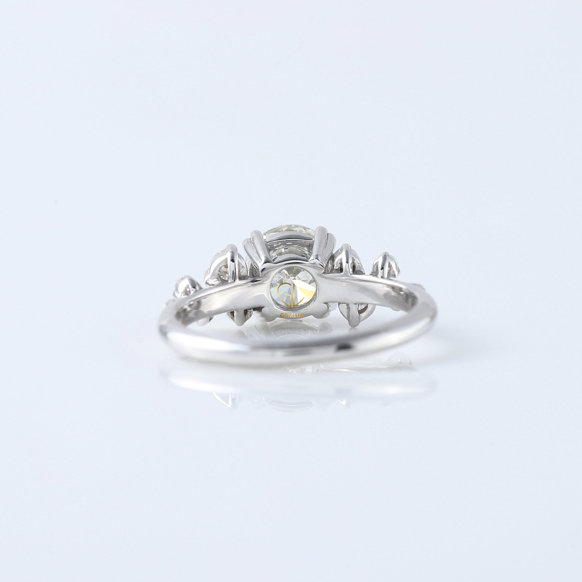 Round Cut Lab Grown Cluster Scattered Diamond Ring