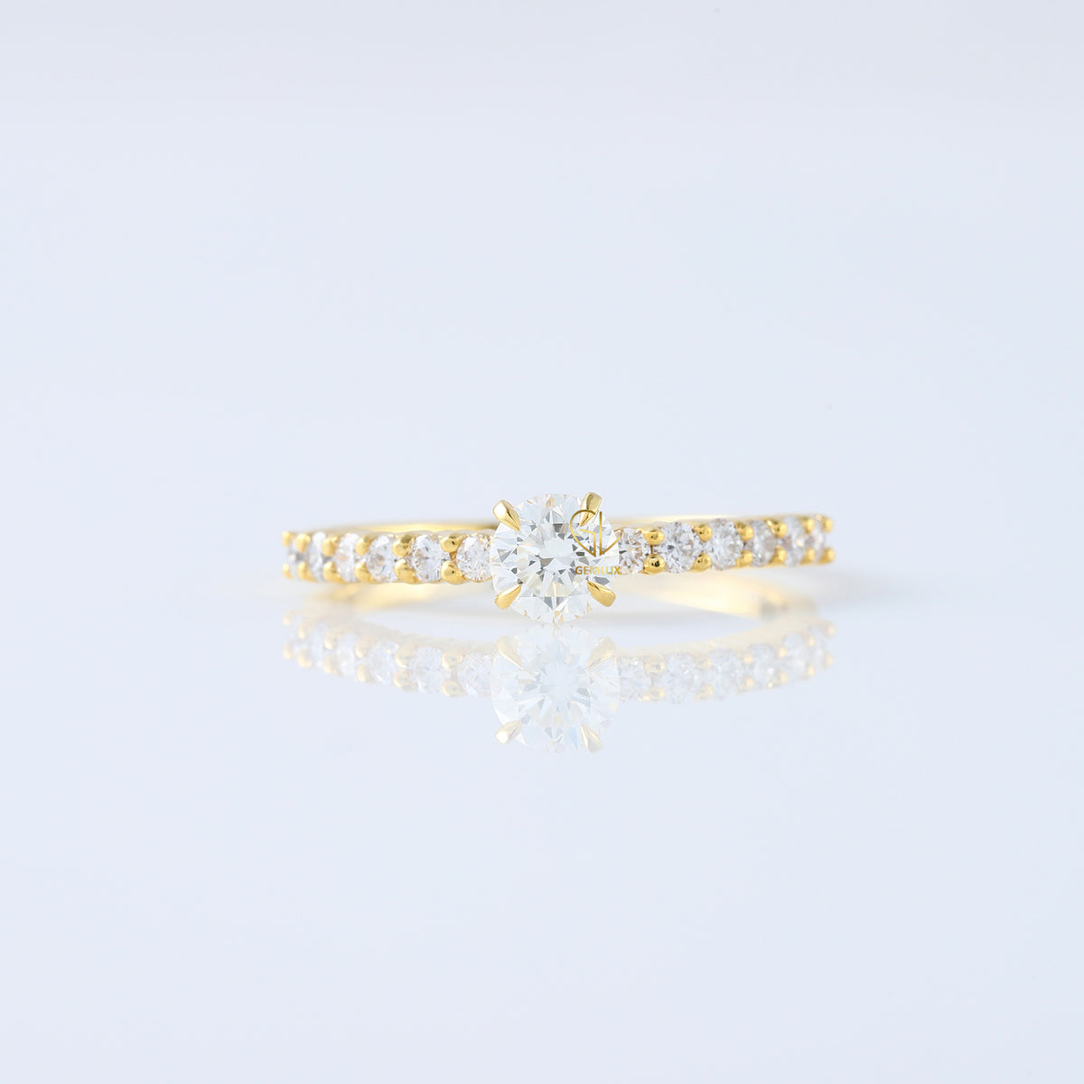 Round Cut Lab Grown Diamond Accent Ring