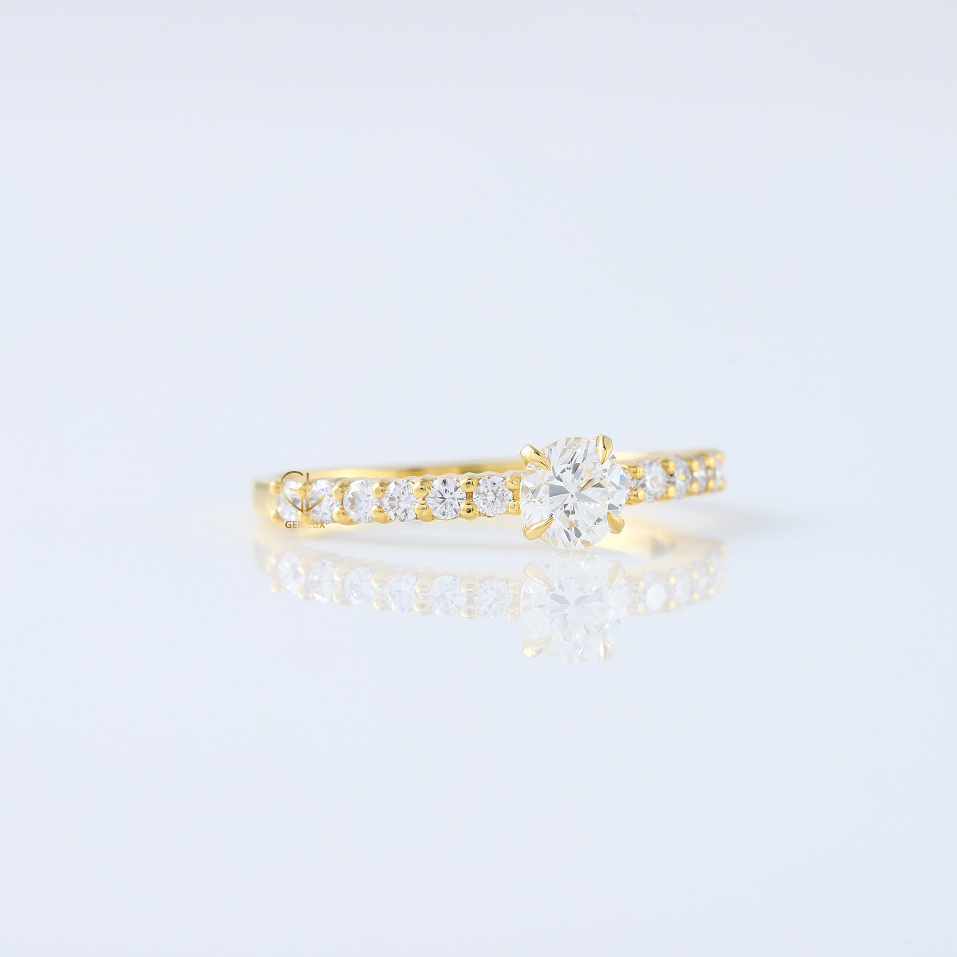 Round Cut Lab Grown Diamond Accent Ring