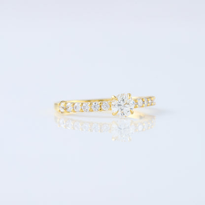 Round Cut Lab Grown Diamond Accent Ring