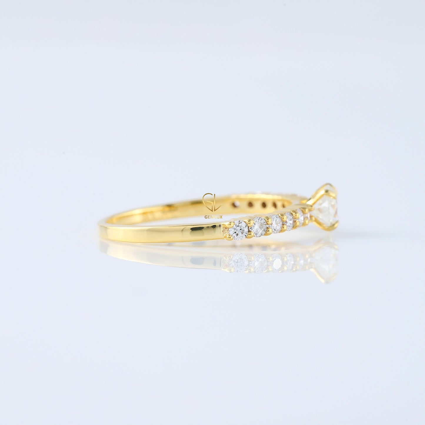 Round Cut Lab Grown Diamond Accent Ring