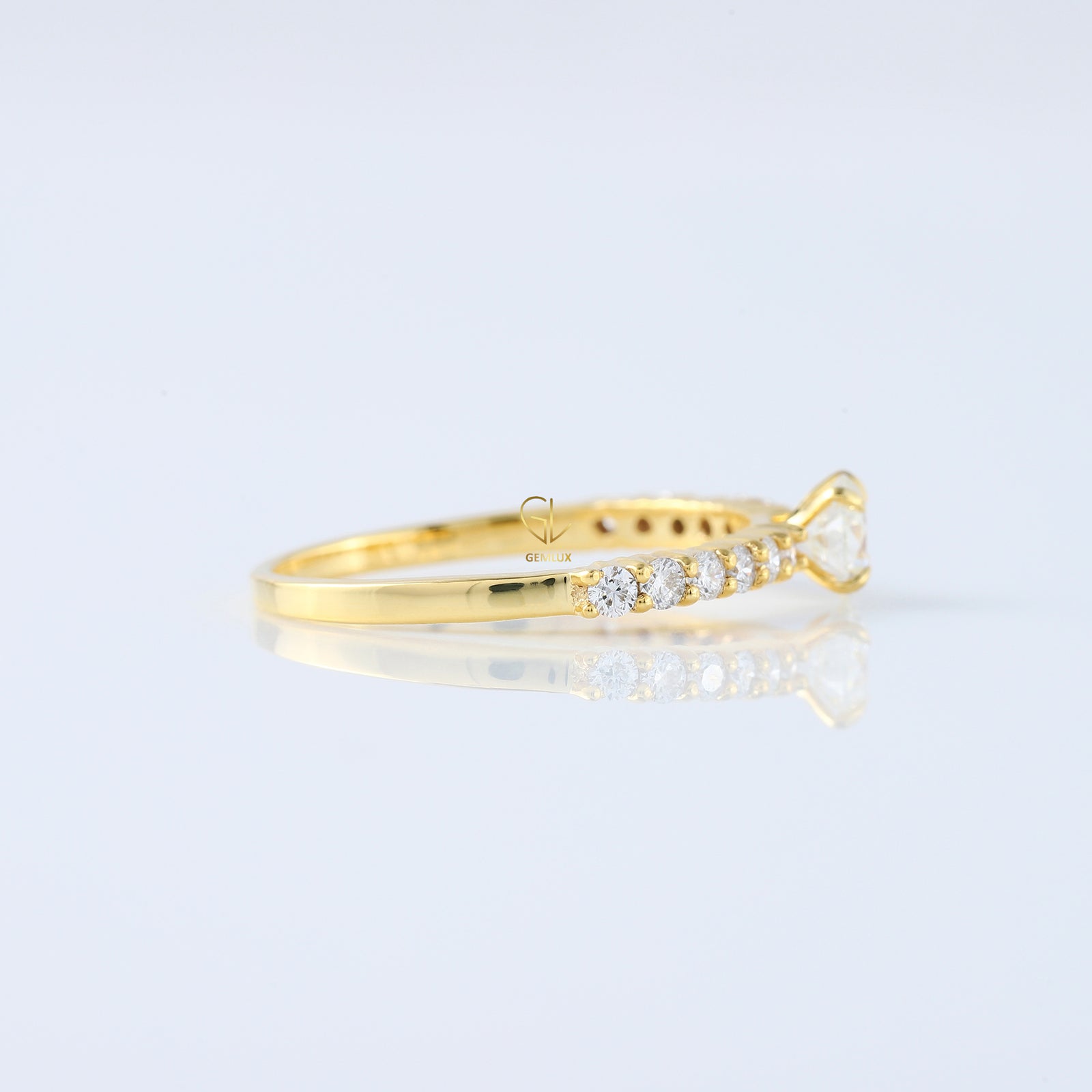 Round Cut Lab Grown Diamond Accent Ring