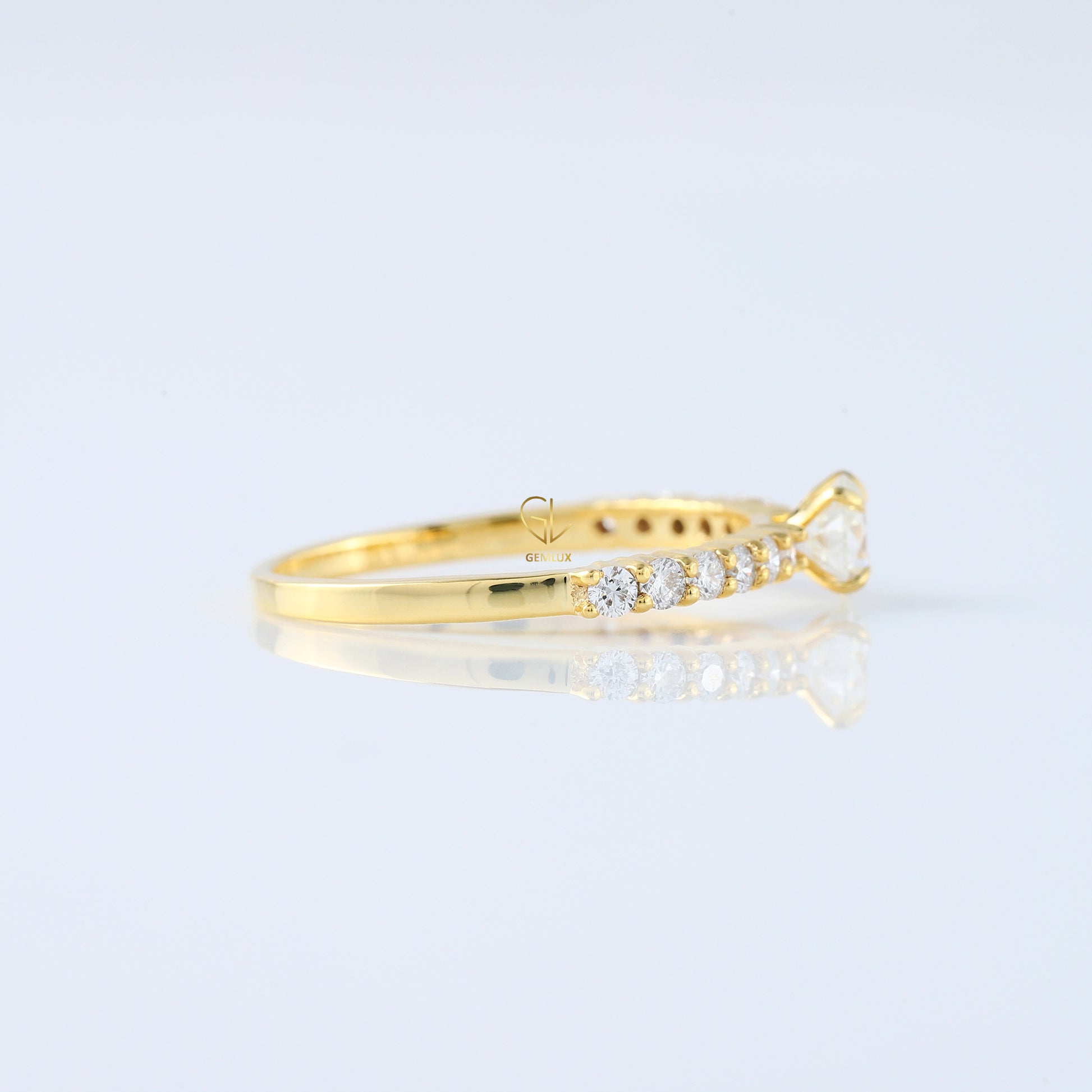 Round Cut Lab Grown Diamond Accent Ring