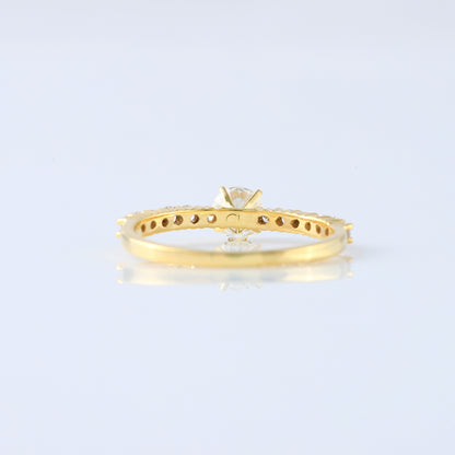 Round Cut Lab Grown Diamond Accent Ring