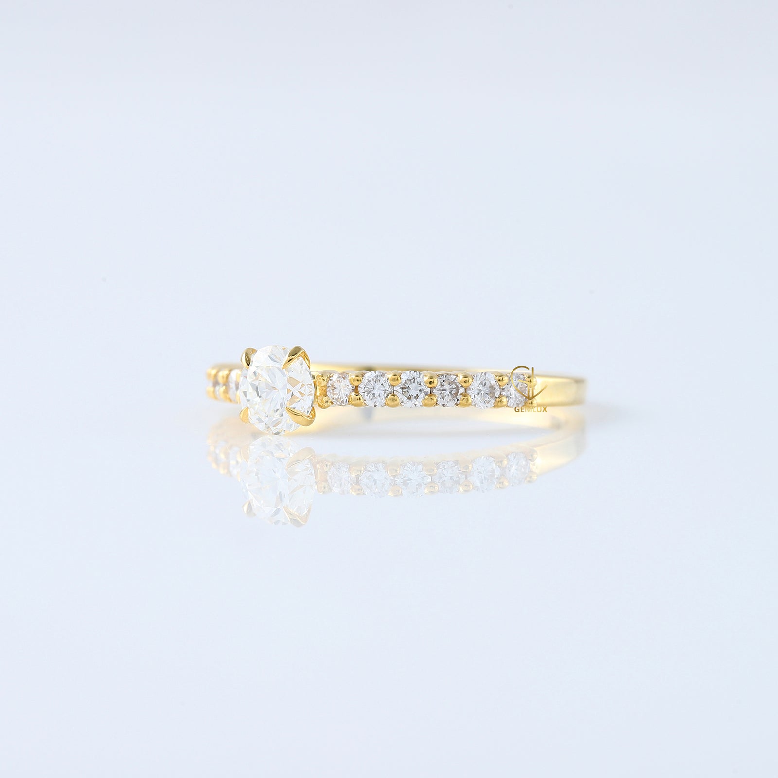 Round Cut Lab Grown Diamond Accent Ring