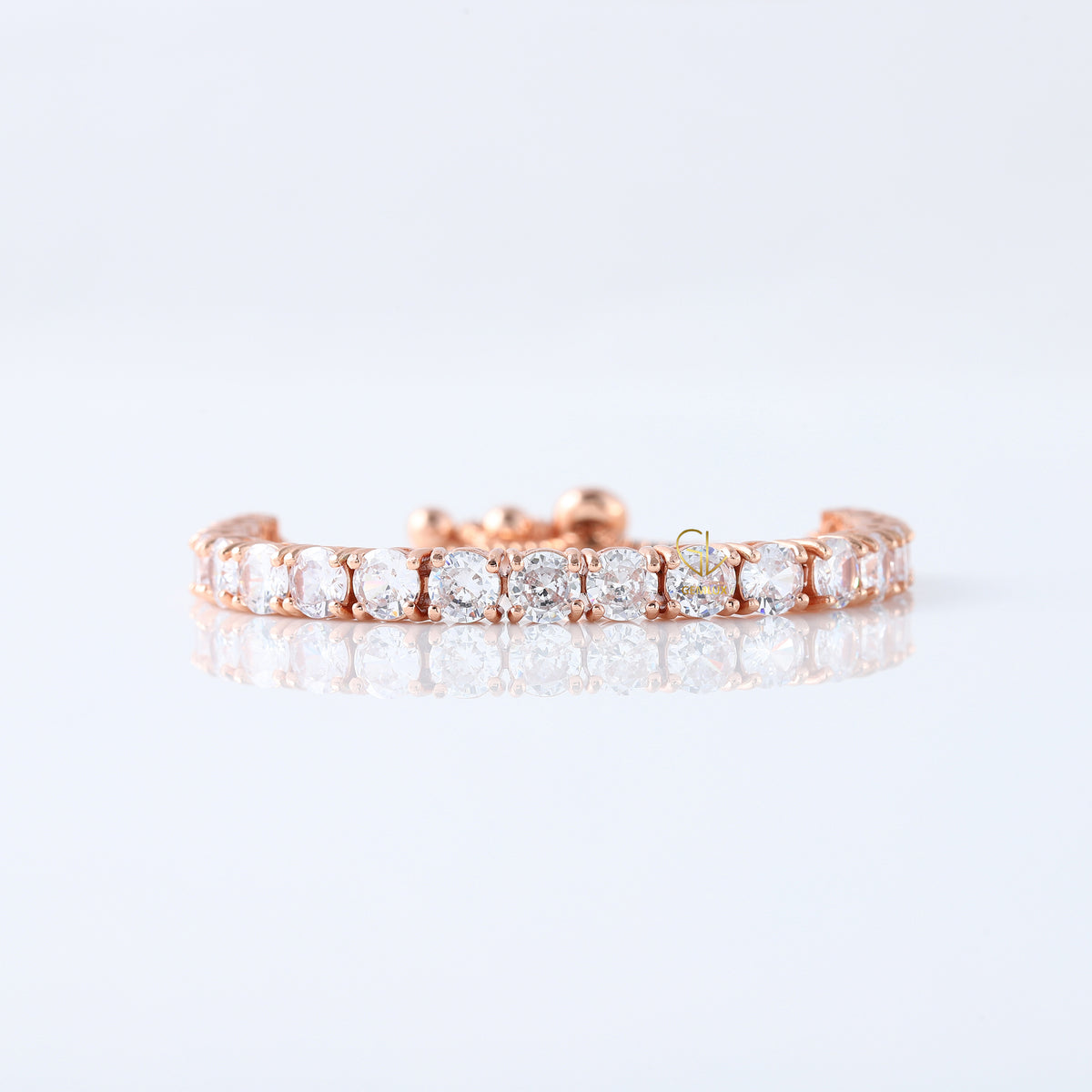 Round Cut Lab Grown Diamond Adjustable Bracelet For Women